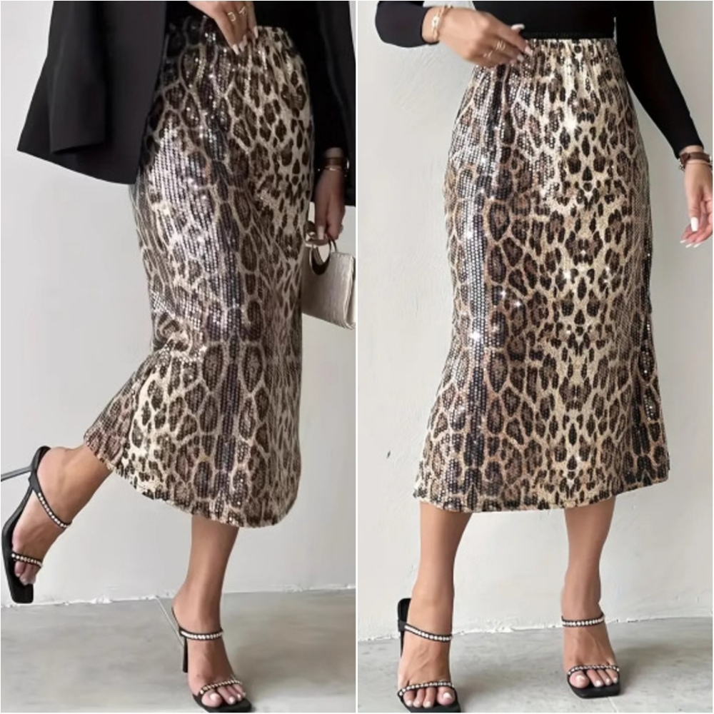 Glow Wild Sequin Midi Skirt - Picture 1 of 6